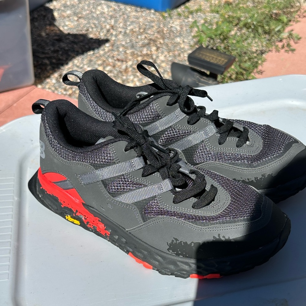 New Balance Black and Red Trail Shoes